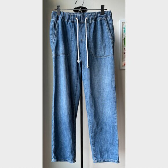 J. Crew Blue Denim Drawstring Pant - Size 26 - Picture 3 of 5